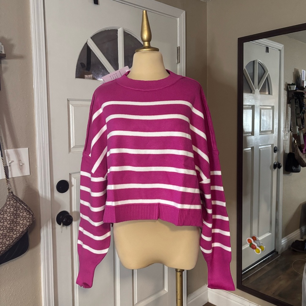 Pink Striped Sweater